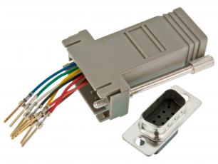 Adapter D-SUB 9-pol hane - RJ45 @ electrokit