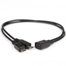 USB cable Micro B female - 2x Micro B male - 250mm @ electrokit