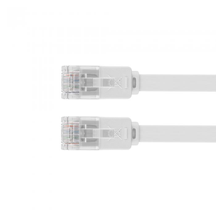 UTP Cat6 flat patch cable 20m white Cu @ electrokit (1 of 4)