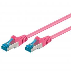 S/FTP Cat6a nätverkskabel 0.25m rosa LSZH Cu @ electrokit