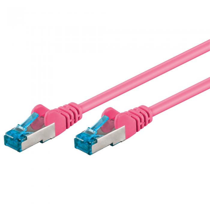 S/FTP Cat6a patch cable 0.25m pink LSZH Cu @ electrokit (1 of 1)