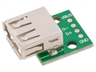 USB-A female breakout @ electrokit