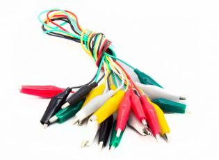 Test wires with alligator clips 30mm 50cm 10-pack HQ @ electrokit
