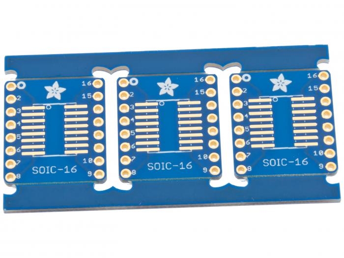Adapter board SO-16 / TSSOP-16 - DIP-16 - 3-pack @ electrokit (1 of 2)