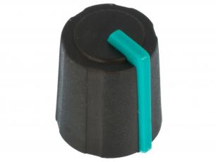 Knob rubber green ø11.5x13.5mm @ electrokit