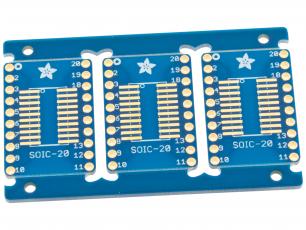 Adapter board SO-20 / TSSOP-20 - DIP-20 - 3-pack @ electrokit