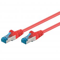 S/FTP Cat6a nätverkskabel 0.25m röd LSZH Cu @ electrokit