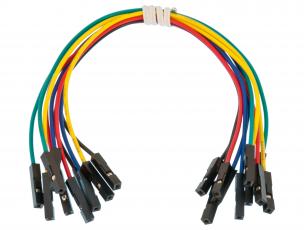 Jumper wires 1-pin female-female 150mm 10-pack @ electrokit