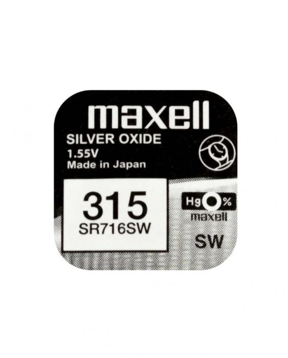 Knappcellsbatteri silveroxid 315 SR716 Maxell @ electrokit (1 av 2)