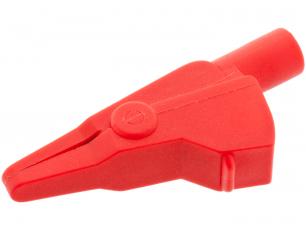 Alligator test clip 4mm red @ electrokit