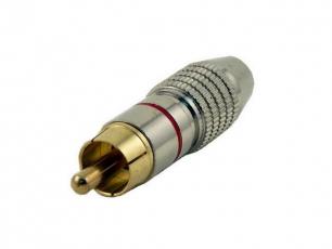 RCA plug hi-end red @ electrokit