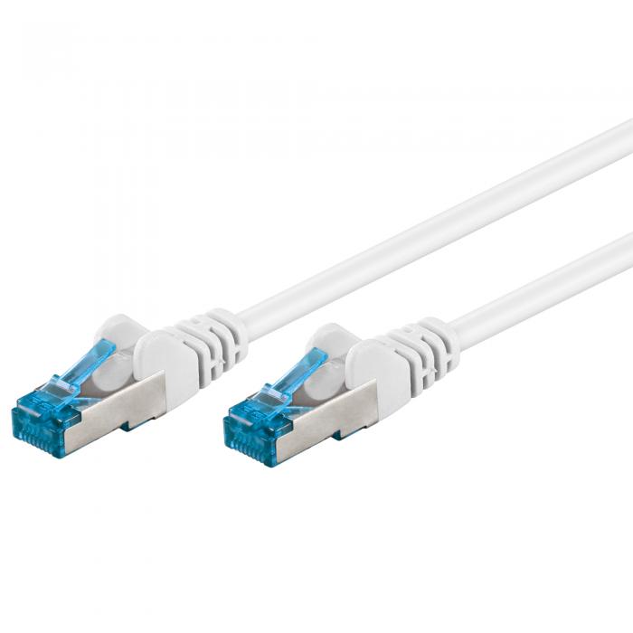 S/FTP Cat6a patch cable 0.5m white LSZH Cu @ electrokit (1 of 1)