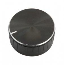 Knob ø40x17 aluminum black @ electrokit