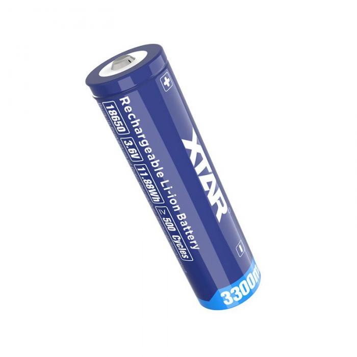 Batteri Li-Ion 18650 3.7V 3300mAh med skyddskrets Xtar @ electrokit (2 av 3)