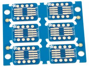 Adapterkort SO-8 / TSSOP-8 - DIP-8 - 6-pack @ electrokit