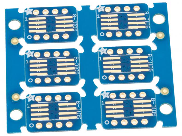 Adapter board SO-8 / TSSOP-8 - DIP-8 - 6-pack @ electrokit (1 of 2)