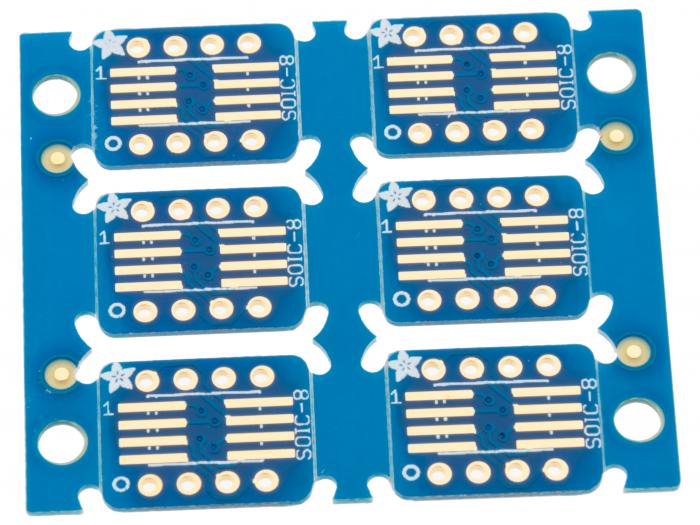 Adapterkort SO-8 / TSSOP-8 - DIP-8 - 6-pack @ electrokit (1 av 2)