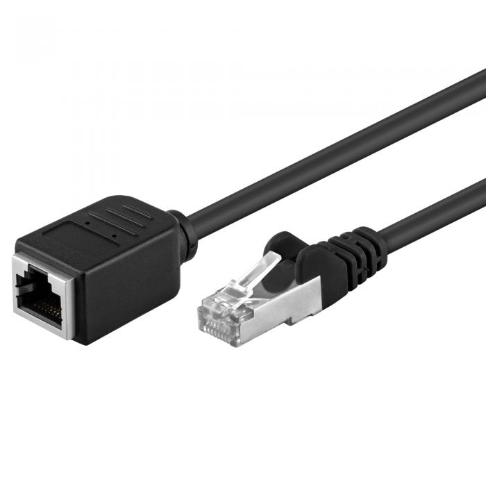 F/UTP Cat5e extention network cable 3m black Cu @ electrokit (1 of 1)