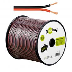 Kabel 2x0.75mm² Cu röd/svart 100m @ electrokit