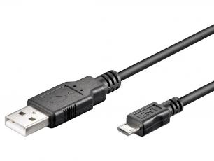 USB-cable A-male - micro B male 15cm @ electrokit