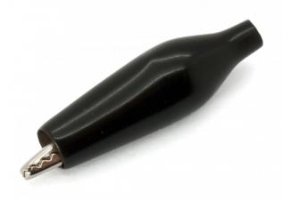 Alligator clip insulated black @ electrokit