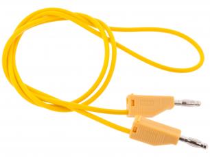 Test lead 4mm banana plug yellow 1m @ electrokit