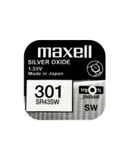 Knappcellsbatteri silveroxid 301 SR43 Maxell @ electrokit