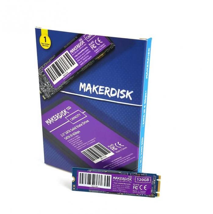 Makerdisk SSD M.2 SATA 120GB för RPi 4 @ electrokit (1 av 1)