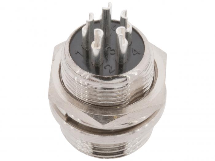 Connector GX12 plug 5-pin chassi @ electrokit (2 of 2)