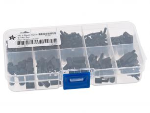 Black Nylon Screw and Stand-off Set M2.5 - 380pcs @ electrokit