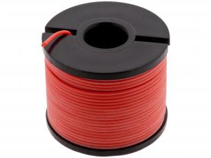 Hookup wire AWG30 silicone 15m - red @ electrokit