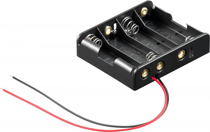 Batterihllare 4xAA kabel @ electrokit (1 av 1)