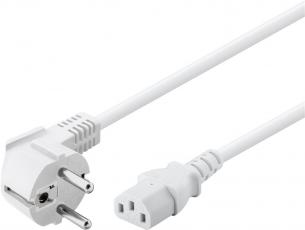Power cord CEE7/7 angled to C13 3.0m white @ electrokit