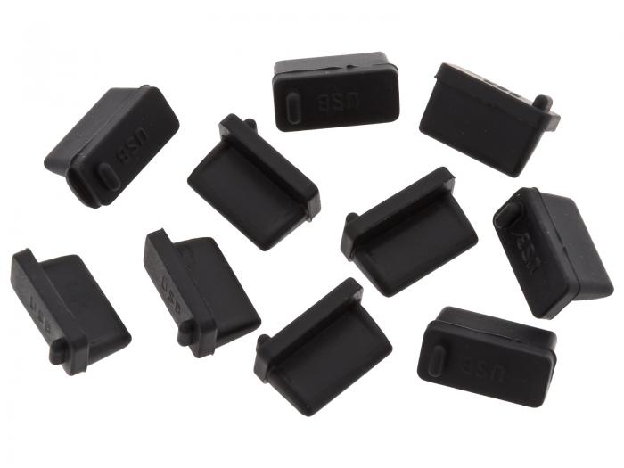 Dammskydd USB-A svart 10-pack @ electrokit (1 av 1)