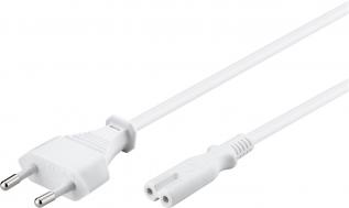 Power cord CEE7/16 to C7 3.0m white @ electrokit