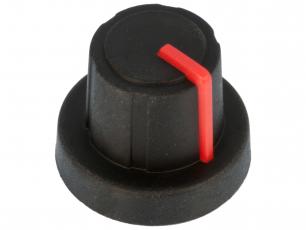Knob rubber red ø18.9x15mm @ electrokit