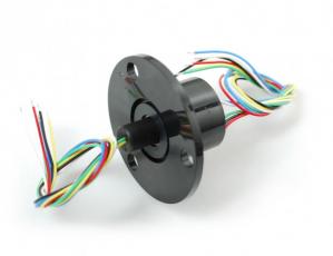 Slip ring with mounting flange ø22mm 6 wires @ electrokit