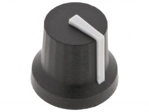 Knob rubber grey ø16.8x14.5mm D-shaft @ electrokit