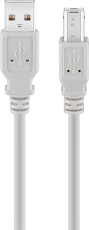 USB 2.0 kabel A-hane - B-hane 1.8m grå @ electrokit