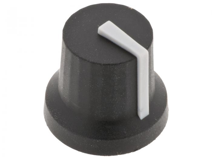 Knob rubber grey 16.8x14.5mm D-shaft @ electrokit (1 of 2)