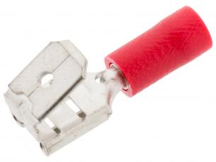 Blade receptacle 6.3×0.8mm red piggyback @ electrokit