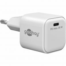 USB-C PD GaN charger 65W white @ electrokit