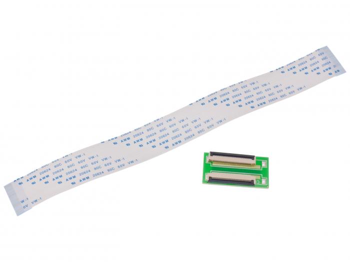 FPC-kabel 40-pol 0.5mm 200mm med anslutningskort @ electrokit (1 av 2)