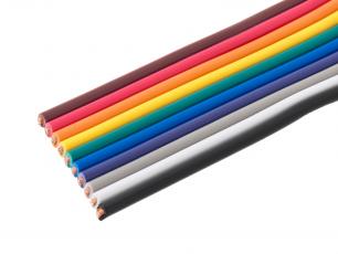 Ribbon cable multicolor 10 wires 2.5mm /m @ electrokit