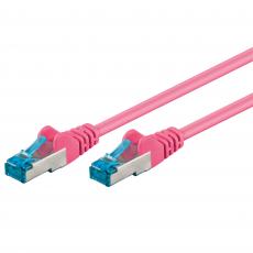 S/FTP Cat6a nätverkskabel 3m rosa LSZH Cu @ electrokit
