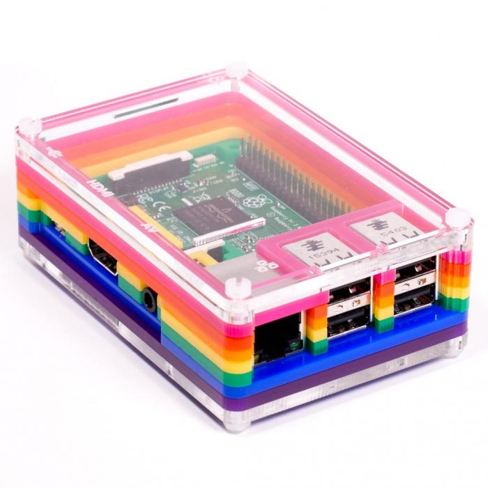 Enclosure for Raspberry Pi Mod B+ Rainbow PiBow @ electrokit (1 of 4)
