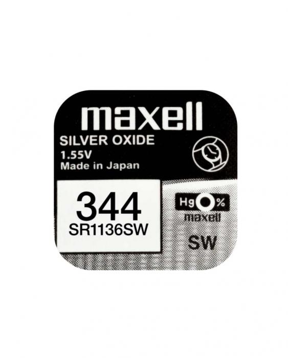 Knappcellsbatteri silveroxid 344 SR1136 Maxell @ electrokit (1 av 2)