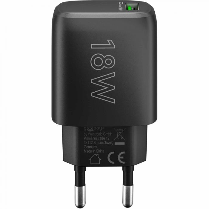 USB fast charger QC 3.0 18W black @ electrokit (2 of 3)