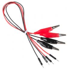 Test wires with alligator clips and pins 30cm 4-pack @ electrokit