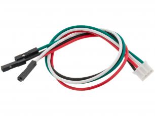 Kabel med JST-PH 2.0mm 4-pol hona / 0.64mm hylsor 200mm @ electrokit